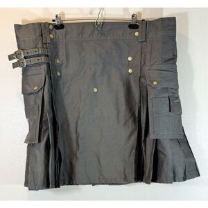 NWOT Damn Near Kilt Em DNKE 100% Cotton Utility Gray Green Cargo Kilt Men's XXL